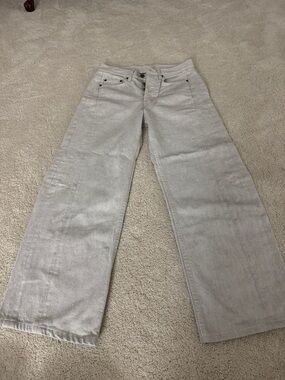 B SIDES slim lasso Light Gray Wide-Leg Jeans